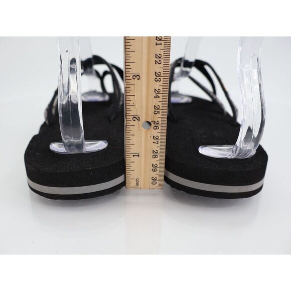 Teva Women's Olowahu Sandal Size 10 Thong Slide Flip Flop Black Tan Comfy - Picture 4 of 9
